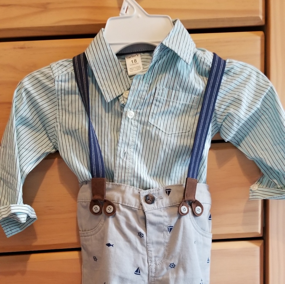Carters 18months toddler baby boy suspender set